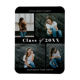 Refined Collage EDITABLE COLOR Graduation Magnet