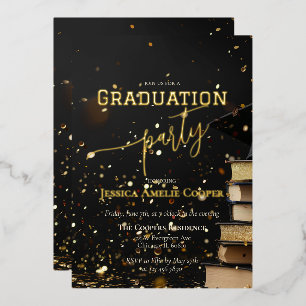 Refined Elegant Black & Gold Graduation Party 