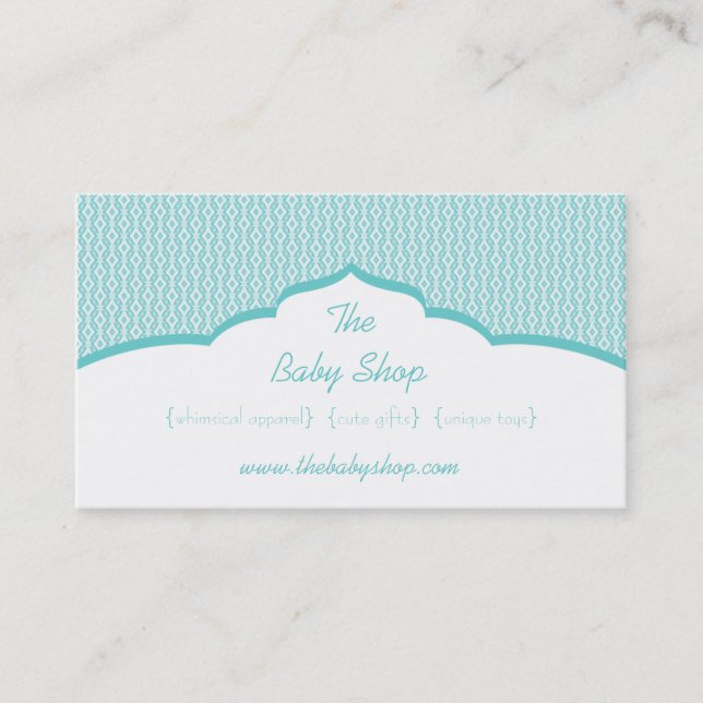 Refined Glam Business Card, Turquoise Card (Front)