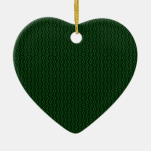 Refined Glam Heart Christmas Ornament, Dark Green Ceramic Tree Decoration