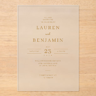 Refined Gold Calligraphy Acrylic Invitations