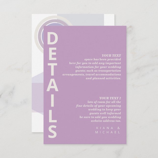 Refined Lines Geometric Details Violet ID983 Enclosure Card (Front/Back)
