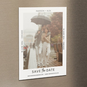 Refined Minimal Photo Save the Date Magnet Card