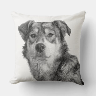 Refined Monochrome Large Mixed Breed Canine Cushion