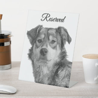 Refined Monochrome Large Mixed Breed Canine Custom Pedestal Sign