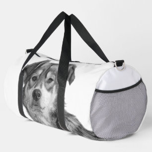 Refined Monochrome Large Mixed Breed Canine Duffle Bag