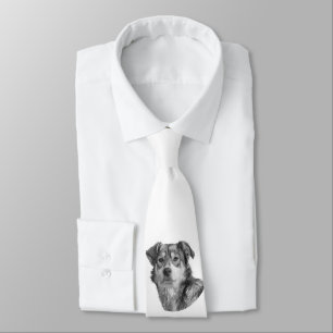 Refined Monochrome Large Mixed Breed Canine Tie