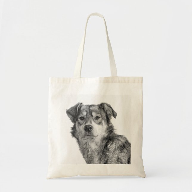 Refined Monochrome Large Mixed Breed Canine Tote Bag (Front)