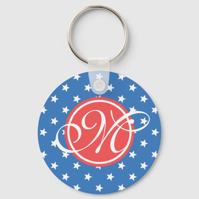 Refined Patriot Monogrammed Key Ring (Front)