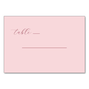 Refined Pink Calligraphy Table Table Number