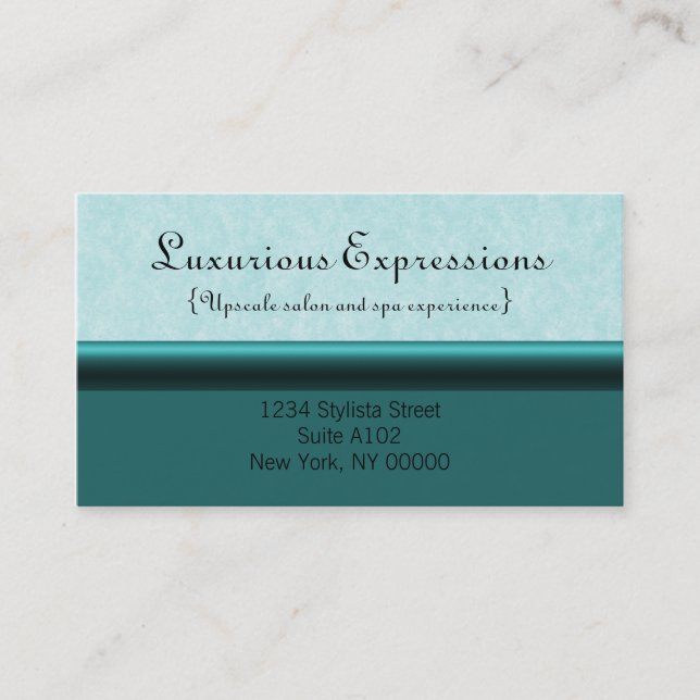 Refined Pro Business Card, Teal Business Card (Front)