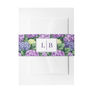 Refined Purple Floral Pattern Invitation Belly Band