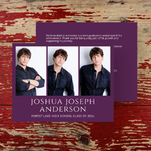 Refined Purple Graduation Photo Announcement