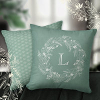 Refined white foliage wreath letter L
