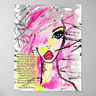 Reflect Your Brilliant Light Inspirational Lady Poster