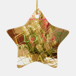 Reflected Blooms Art Print Ceramic Tree Decoration