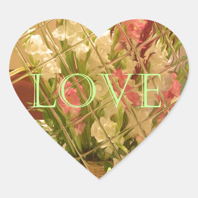 Reflected Blooms Art Print Heart Sticker (Front)