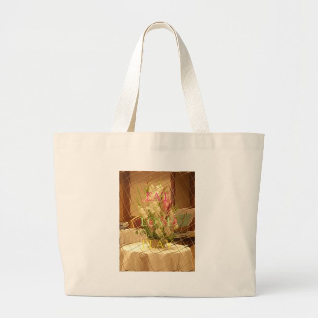 Reflected Blooms Art Print Large Tote Bag (Front)