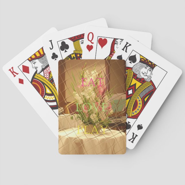 Reflected Blooms Art Print Playing Cards (Back)