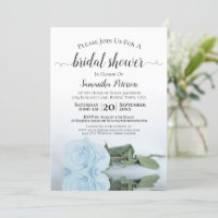 Reflecting Dusty Blue Rose Elegant Bridal Shower