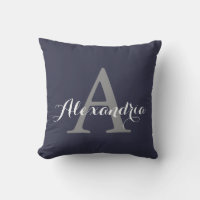 Reflecting Pond Deep Blue Solid Colour Monogram