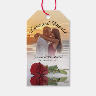 Reflecting Rose Love & Thanks Photo Wedding Gift Tags