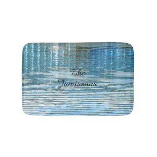 Reflection Abstract Light Blue Personalised Plush Bath Mat