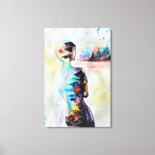 Reflection Canvas Print - Woman Body Painting