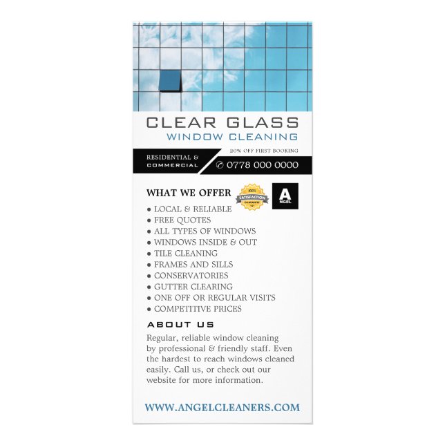 Reflection, Cleaning Service Price List Rack Card (Front)