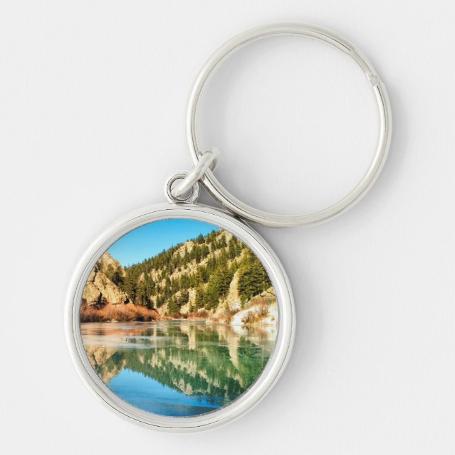 Reflection in Elevenmile Canyon Key Ring (Front)