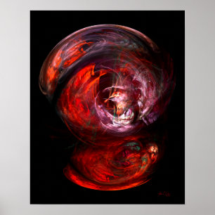 Reflection In Red (16x20) Poster