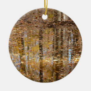 Reflection in Still Creek at Greenbelt Park Ceramic Tree Decoration