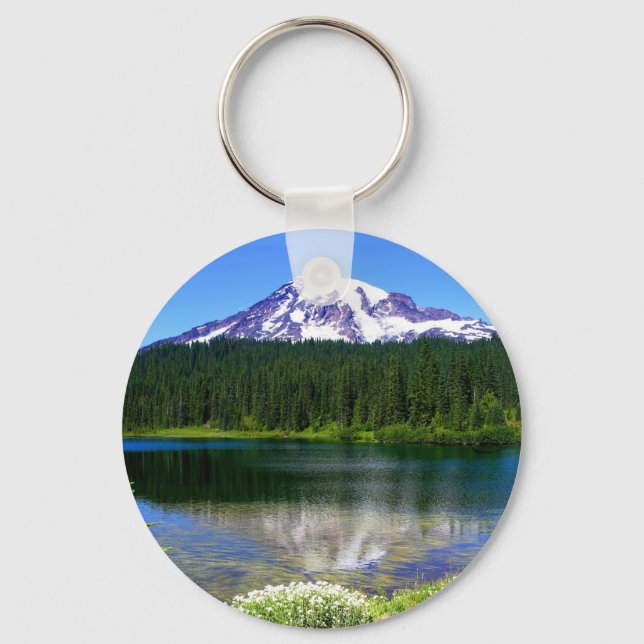 Reflection Lake, Mount Rainier, WA, USA Key Ring (Front)