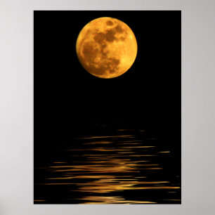 Reflection of a Full Moon Print