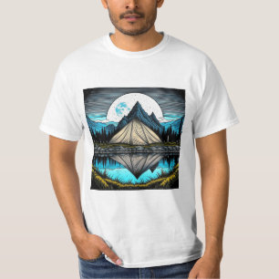 Reflection of a Tent on the Lake in the Mountains T-Shirt