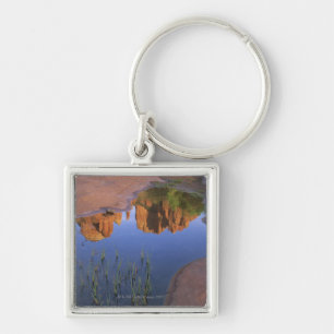 Reflection of Cathedral Rock , Sedona , Arizona Key Ring