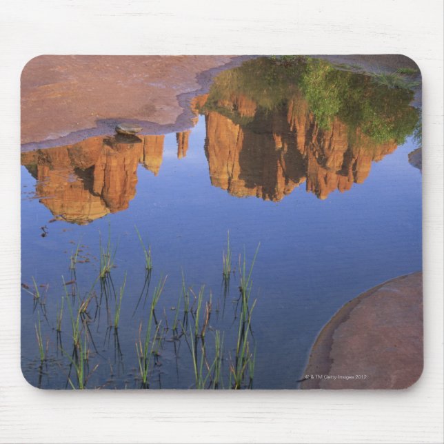 Reflection of Cathedral Rock , Sedona , Arizona Mouse Pad (Front)