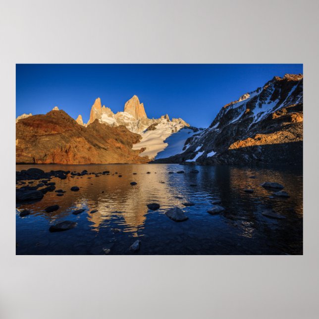 Reflection Of Fitz Roy At Sunrise Poster (Front)