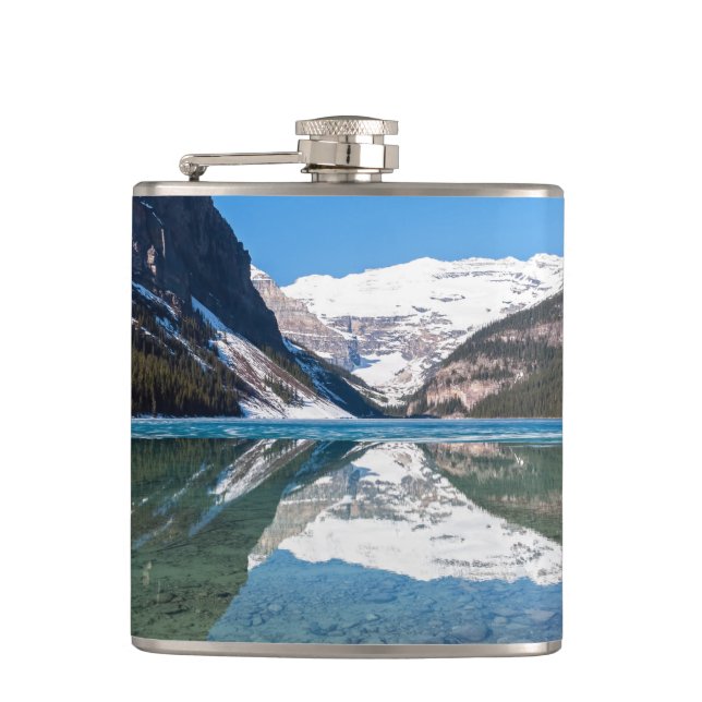 Reflection on Lake Louise - Banff NP, Canada Hip Flask (Front)