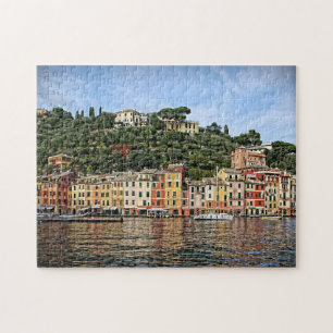 Reflection on Romantic Portofino - 11x14 - 252 pc Jigsaw Puzzle