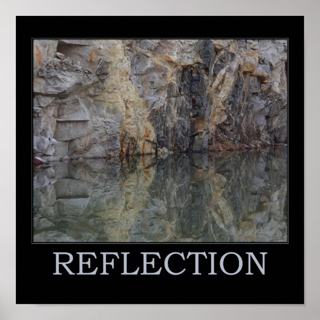 Reflection Rock Wall Pond Inspirational Poster (Front)