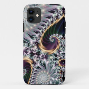 Reflection Silver Spiral Fractal Case-Mate iPhone Case