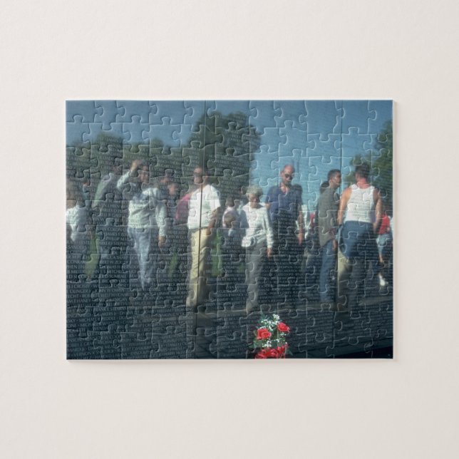 Reflection Vietnam Veterans Wall Washington DC Jigsaw Puzzle (Horizontal)