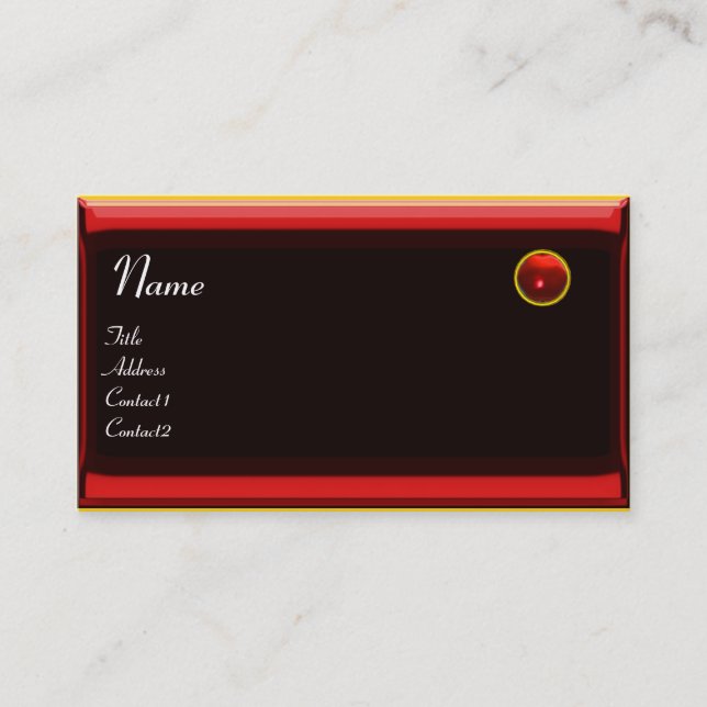 REFLECTIONS 2 RUBY  black red yellow orange Business Card (Front)