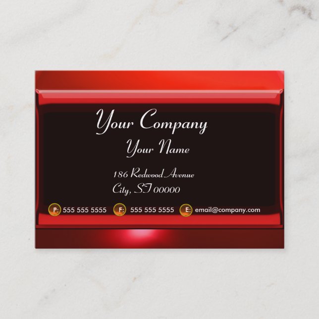 REFLECTIONS 2 RUBY monogram white black red Business Card (Front)