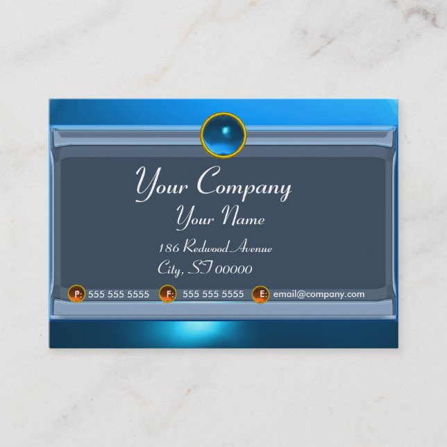 REFLECTIONS 2 SAPPHIRE monogram white black blue Business Card (Front)