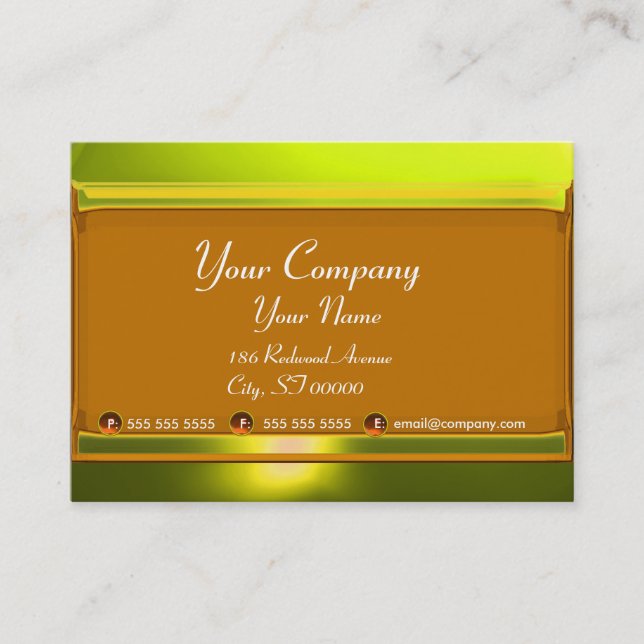 REFLECTIONS 2 TOPAZ  monogram white black yellow Business Card (Front)