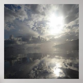 Reflections After The Storm - Abstract Seascape Poster