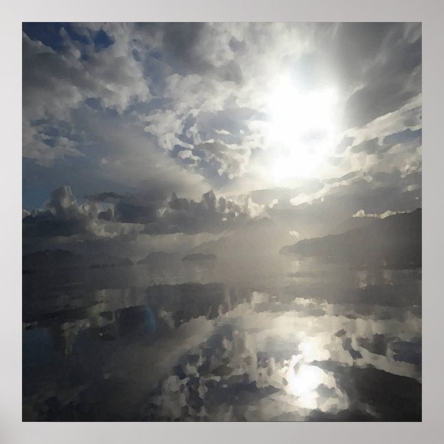 Reflections After The Storm - Abstract Seascape Poster (Front)