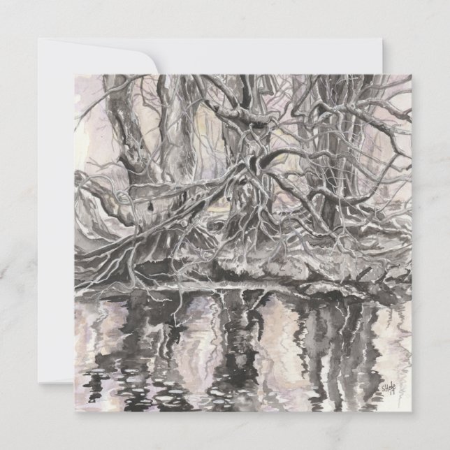 Reflections at Lough Dan, Wicklow, Ireland Card (Front)